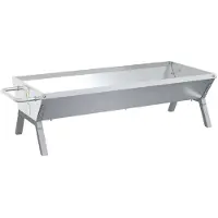 vidaXL Barbecue argenté 118x42x30,5 cm Acier inoxydable