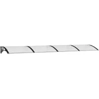 vidaXL Auvent de porte noir et transparent 350x75 cm Polycarbonate