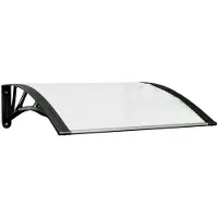 vidaXL Auvent de porte noir et transparent 80x75 cm Polycarbonate