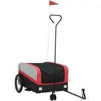 vidaXL Remorque vélo noir et rouge 45 kg Fer