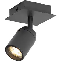 QAZQA Spot de salle de bain carré noir IP44 avec Wifi GU10 inclus - Ducha