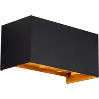 QAZQA Applique murale d'extérieur noire avec or, avec LED 4 lumières IP54 - Edwin