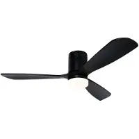 QAZQA Ventilateur de plafond noir 132cm avec LED à intensité variable et télécommande - Sofia