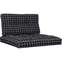 vidaXL Coussins de palette lot de 2 motif à carreaux noir tissu