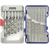 Tivoly Coffret 100 pièces - 100 forets métaux HSS taillés meulés pointe en croix Ø 1 à 13mm - 11452070003