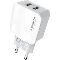 Xssive 2x USB 2.1A Chargeur mural rapide Chargeur de voyage connecteur blanc
