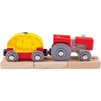 Bigjigs tracteur et avec une remorque à foin