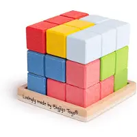 Bigjigs Jeu de logique Cub 3D, + 3 ans, Big Jigs