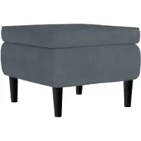 vidaXL Tabouret avec pieds en bois Gris foncé Velours