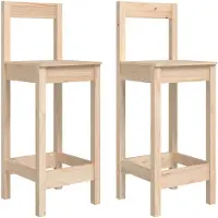 vidaXL Chaises de bar 2 pcs. 40x41,5x112 cm pin massif