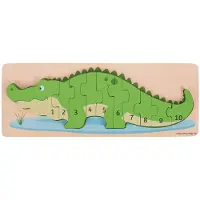 Bigjigs Toys Houten Telpuzzel Crocodile, 10 pièces