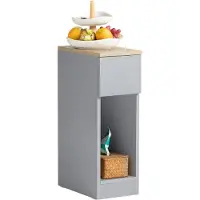 SoBuy Table de Chevet avec Tiroir - Blanc, Noir, Gris, Bois