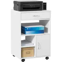 SoBuy Armoire de bureau à roulettes - 50x40x75 cm - Max. 50KG - Blanc