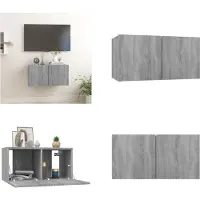 vidaXL Meuble TV mural Gris Sonoma 60x30x30 cm Bois composite - Meuble TV mural - Armoire TV - Meubles TV