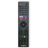 Nedis Télécommande de remplacement - Convient pour : Hi-Sense - Préprogrammée - 1 appareil - Bouton Amazon Prime / Disney + / Bouton Netflix / Bouton Rakuten TV - Infrarouge - Noir