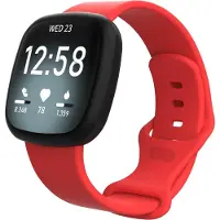 Cover-Discount Fitbit Versa 4 / Sense 2 - Bracelet de remplacement en silicone rouge (Silicone), Sangles de montre, Rouge