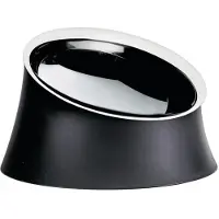 Alessi Wowl Bm13 21 - Bol Pour Chien Design Incliné Pour Faciliter L Alimentation Du Chien Résine Thermoplastique Et Acier Inoxydable 18 10 21 Cm Noir