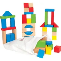 Hape Blocs de construction en bois colorés Early Explorer, E0409