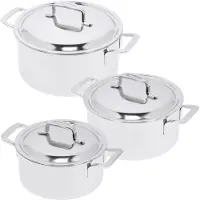 Demeyere Intense 5 Kookset 3 pcs, Poêle + casserole, Argent