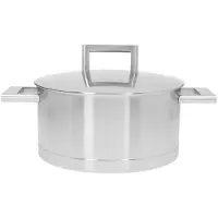 Demeyere John Pawson 7 Casserole 22cm avec couvercle à double paroi, Poêle + casserole, Argent