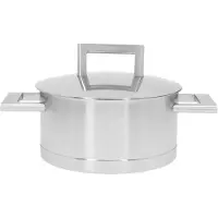 Demeyere John Pawson 7 Casserole 16 cm avec couvercle à double paroi, Poêle + casserole, Argent