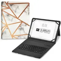 Subblim Keytab Pro Bluetooth Keyboard Case pour tablettes 9"-11" / White Marble