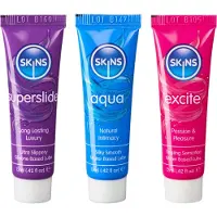 Skins KIT DE LUBRIFIANTS VITAL POUR LA PEAU - AQUA, SUPERSLIDE ET EXCITE (3 x 12 ml)
