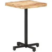 vidaXL Table de bistrot carrée 50x50x75 cm Bois de manguier rugueux