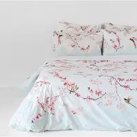 Happy Fiday Home Sakura Housse de couette 155 x 220 cm 100% coton Fabriqué en Europe