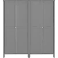 Ebuy24 Tromsø armoire de rangement 4 portes gris.