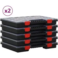vidaXL boîtes d'assortiment 10 pcs. 40x30x5 cm polypropylène