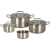 Koopman RVS | Set de casseroles | 4 casseroles + 3 couvercles