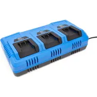 HBM Chargeur de batterie 3-en-1 3 x 20 V 2, 4 et 5 Ah