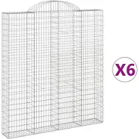 vidaXL Gabions avec arc surélevé 6 pcs. 200x30x220/240cm Fer galvanisé