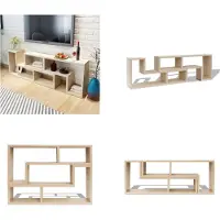 vidaXL Armoire TV double en forme de L chêne - Lowboard - TV Board - Table de télévision - Armoire TV