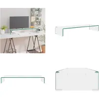 vidaXL Table de TV/Élévation d'écran verre transparent 90x30x13 cm - Élément TV - Éléments TV - Élévation TV - Élévation de la télévision