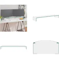 vidaXL Table TV/rehausse d'écran verre transparent 120x30x13 cm - Armoire TV - Meubles TV - Armoire TV