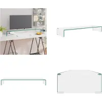vidaXL Table TV/rehausse d'écran verre transparent 100x30x13 cm - Armoire TV - Meubles TV - Armoire TV