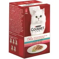 Gourmet Mon Petit Intense avec thon, saumon et truite pâtée pour chat