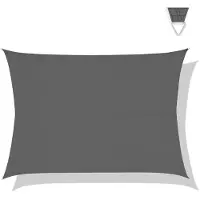 Vonroc a été supprimé. Toile d'ombrage Premium - Bâche - Rectangulaire - 400 x 300 cm – Hydrofuge - Gris – Sac de rangement et cordes de fixation inclus