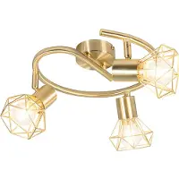 QAZQA Spot Art Déco en laiton réglable et orientable 3 lumières - Mosh