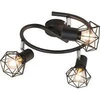QAZQA Spot Art Déco noir orientable 3 lumières - Mosh