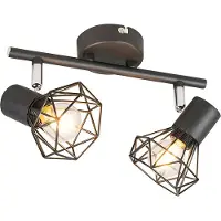 QAZQA Spot art déco noir pivotant et inclinable - Mosh 2