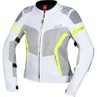 IXS Sport Veste femme Trigonis-Air gris clair-gris-jaune fluo - L