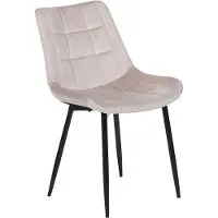 Beliani Ensemble de 2 chaises de salle à manger Taupe Pieds en fer noir velours Chaises rembourrées modernes