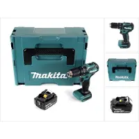 Makita DHP 483 T1J Perceuse-visseuse à percussion sans fil 18 V 40 Nm + 1x Batterie 5.0 Ah + Coffret Makpac - sans chargeur