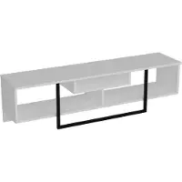 Skye Decor , Asal (150) - Blanc, Noir, Meuble TV, Blanc, PANNEAUX DE PARTICULES 100 % MÉLAMINÉS, 149,4 x 35,2 x 40,2 cm