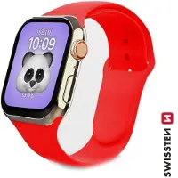Swissten Bracelet en silicone pour apple watch 42-44 mm rouge (42 mm, 44 mm, Silicone), Sangles de montre, Rouge