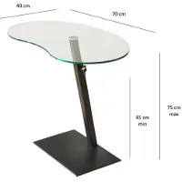 Skye Decor , Fagioli - Black, table basse, noir, verre trempé à 100 %, 70 x 40 x 75 cm
