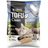 Croci Litière Agglomérante pour Chat Tofu Clean 6L – Litière agglomérante, biodégradable, se rince